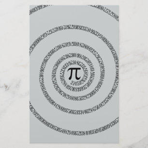 A Twist of Pi Click Customize to Change Grey Colou Stationery