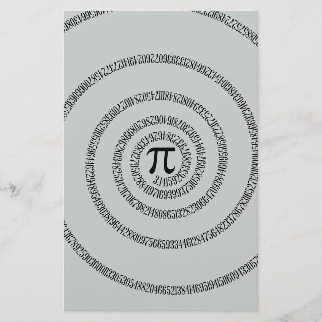 A Twist of Pi Click Customize to Change Grey Colou Stationery (Front)