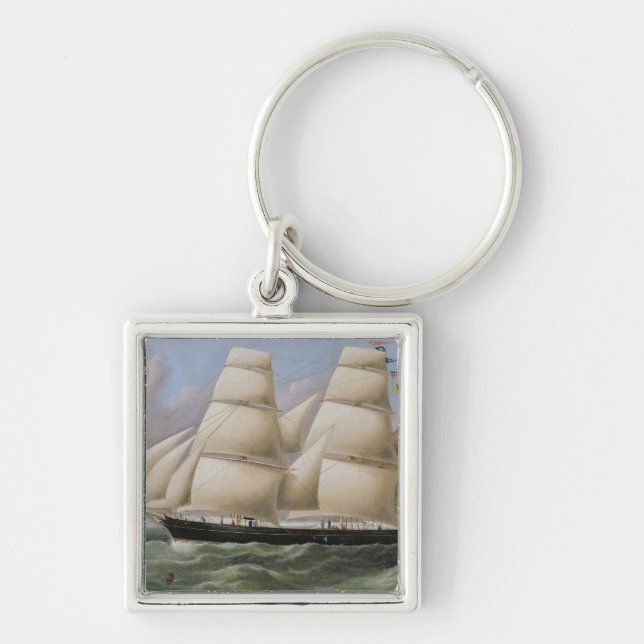 A Two Masted Schooner off Dover (oil on canvas) Keychain (Front)