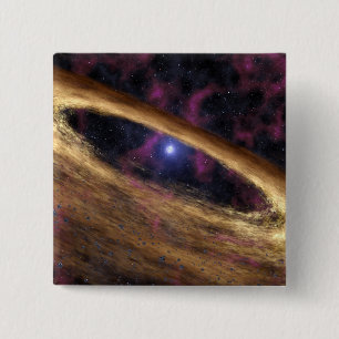 A type of dead star called a pulsar 2 inch square button