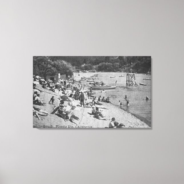 A Typical Day at Sandy Beach Monte Rio, CA Canvas Print (Front)