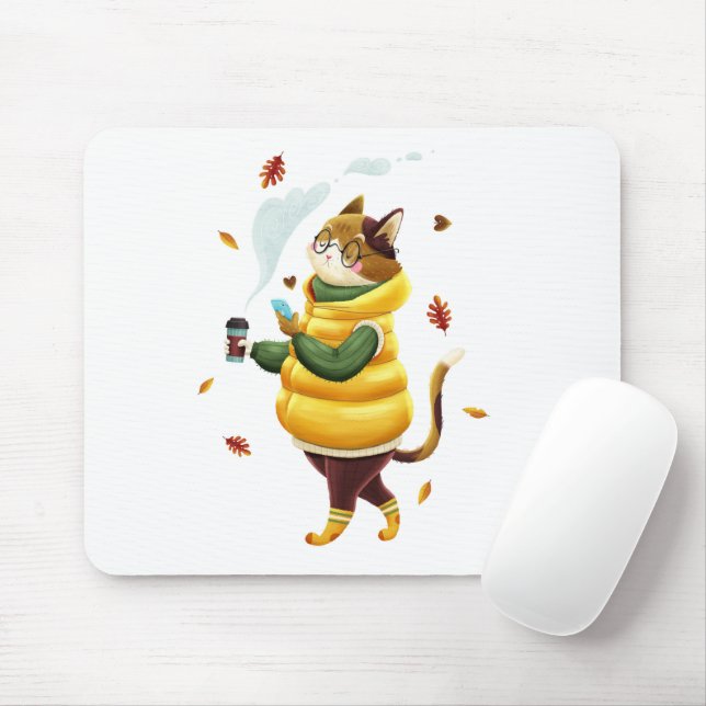 A typical modern cat mouse pad (With Mouse)