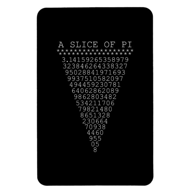 A Typographic Slice of Pi Magnet (Vertical)