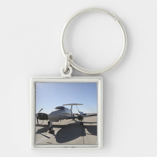 A  UC-12F King Air aircraft Keychain (Front)