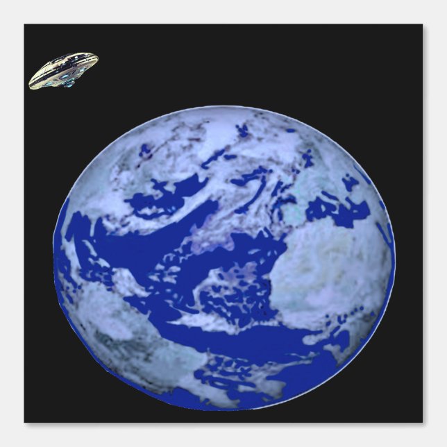 A UFO Buzzing Earth Wallpaper (Front)