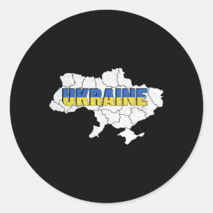 A Ukrainian Map And Flag Of The Ukraine Classic Round Sticker