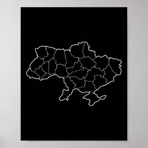 A Ukrainian Map Country Ukraine Poster