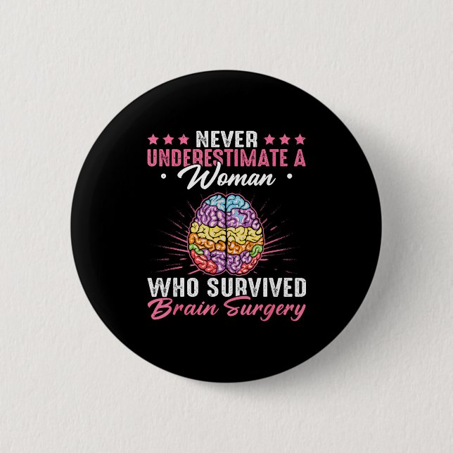 A Underestimate Survived Brain Surgery 2 Inch Round Button (Front)