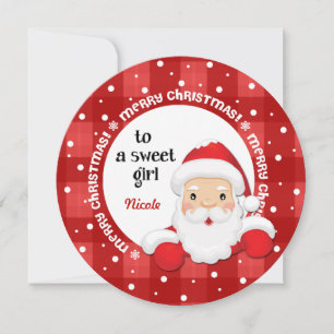 À une douce fille du Père Noël. Carte de Noël