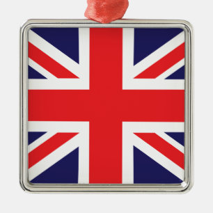 A Union Jack flag. Metal Ornament