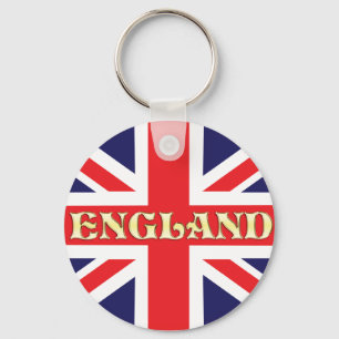 A Union Jack flag with England across it Keychain