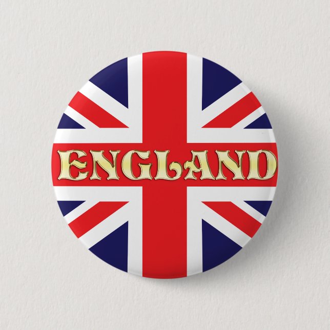 A Union Jack flag with England written on it 2 Inch Round Button (Front)