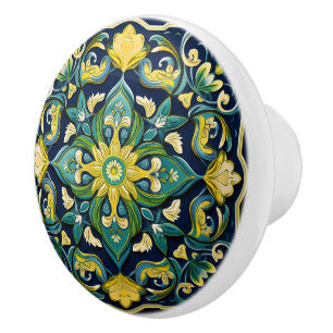 💛💚💙 A Unique Azulejo Masterpiece Ceramic Knob