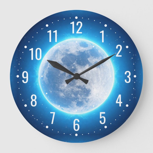A Unique & Big Moon in Space - Magic Large Clock (Front)