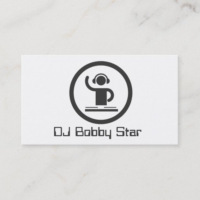 A unique DJ simple elegant icon design Business Card (Front)