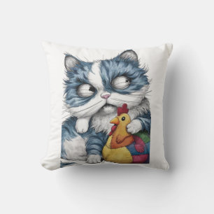 A unique giant fluffy cat throw pillow