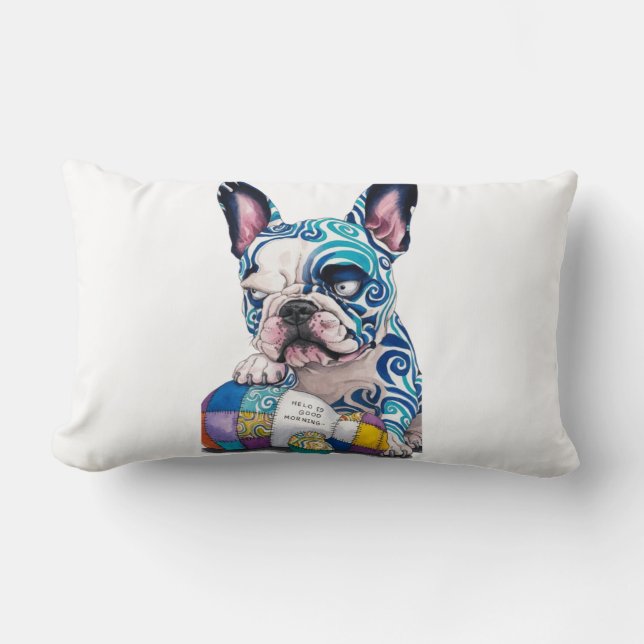 A unique giant French bulldog Lumbar Pillow (Front)