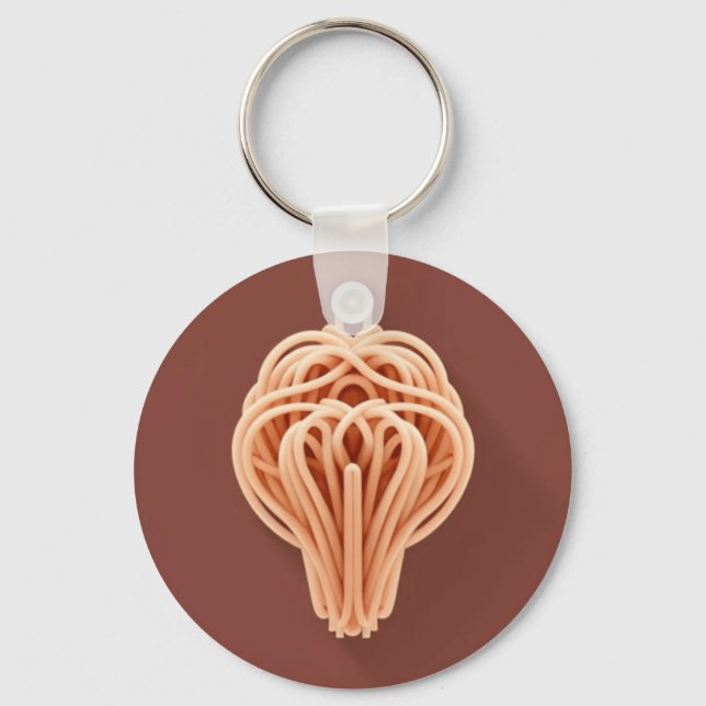 A Unique Pattern of Spaghetti Noodles Keychain (Front)
