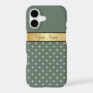 A Unique Touch, Custom Golden Ribbon On Sage Green