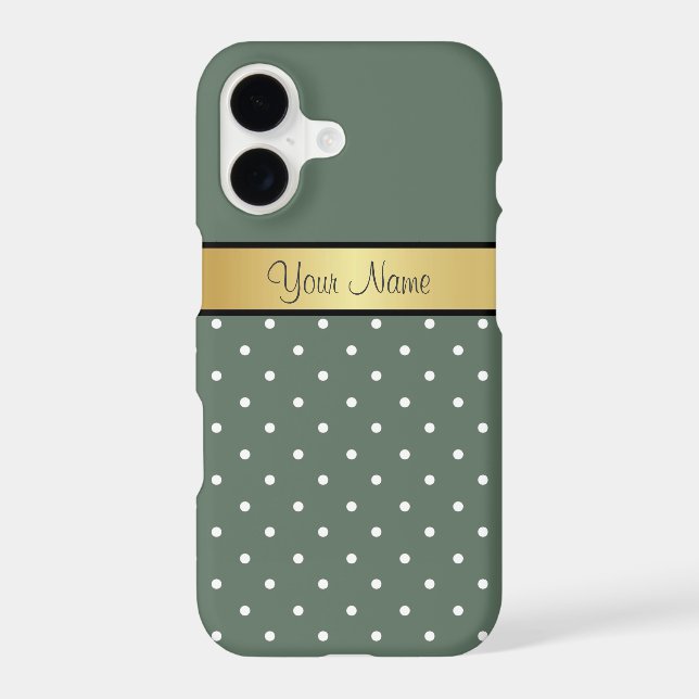 A Unique Touch, Custom Golden Ribbon On Sage Green (Back)