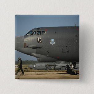 A US Air Force aircrew prepares a B-52 2 Inch Square Button
