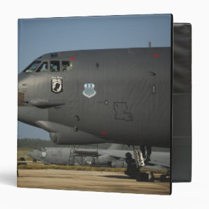 A US Air Force aircrew prepares a B-52 Binder