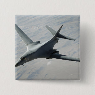 A US Air Force  B-1B Lancer on a combat patrol 2 Inch Square Button