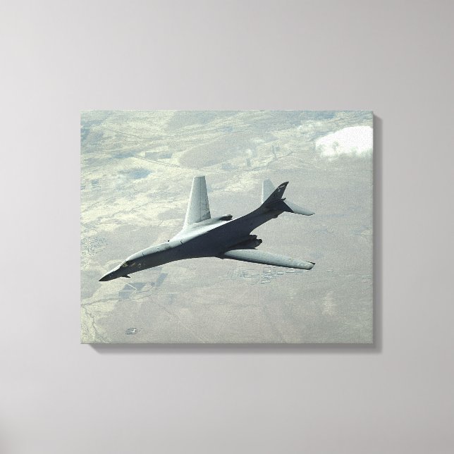 A US Air Force  B-1B Lancer on a combat patrol Canvas Print (Front)