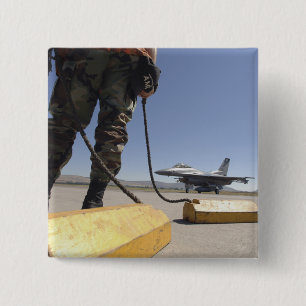 A US Air Force crew chief 2 Inch Square Button