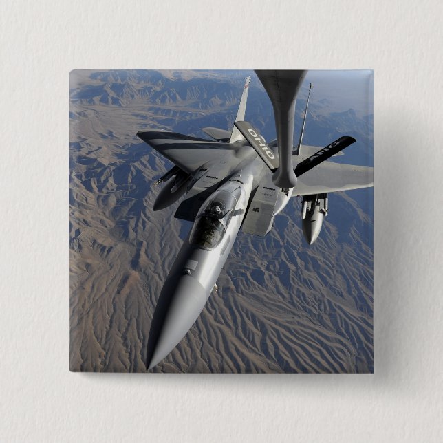 A US Air Force F-15 Eagle 2 Inch Square Button (Front)