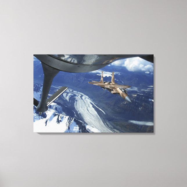 A US Air Force F-15C Eagle positioning itself Canvas Print (Front)