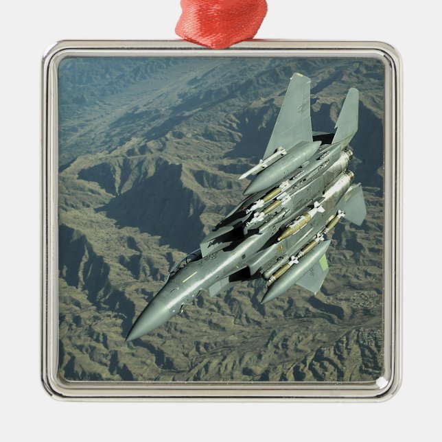 A US Air Force  F-15E Strike Eagle Metal Ornament (Front)