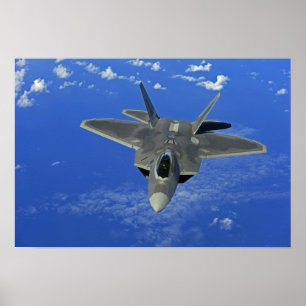 A US Air Force F-22 Raptor in flight near Guam Poster