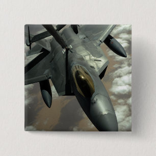 A US Air Force F-22 Raptor is refueled by a KC- 2 Inch Square Button
