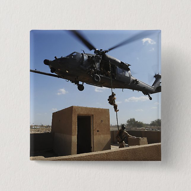A US Air Force Pararescuemen 2 Inch Square Button (Front)