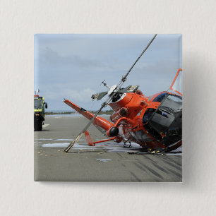 A US Coast Guard MH-65 Dolphin helicopter crash 2 Inch Square Button