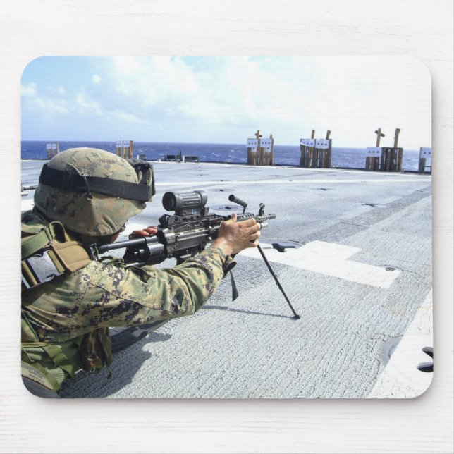 A US Marine adjusting his weapon Mouse Pad (Front)