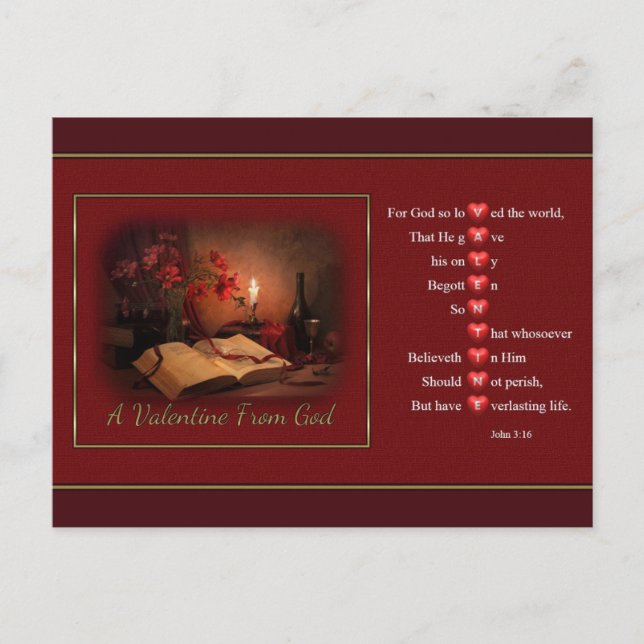 A Valentine From God Postcard (Front)