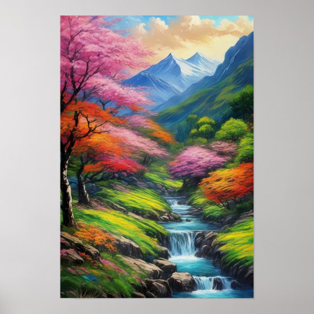 A Valley's Blossoming Journey Poster (Front)