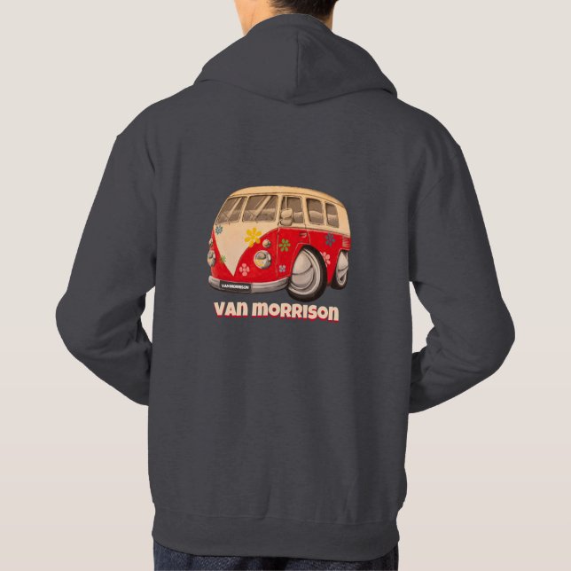 A Van Called Morrison. Camping and Surfer Unisex Hoodie (Back)