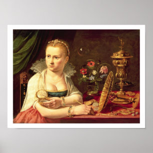 A vanitas portrait of a lady believed to be Clara Poster