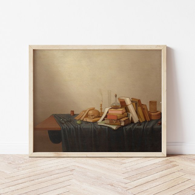 A Vanitas with Books and Skull | Gerrit van Vucht Poster (Creator Uploaded)
