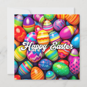 A Variety Of Colourful Easter Eggs Card