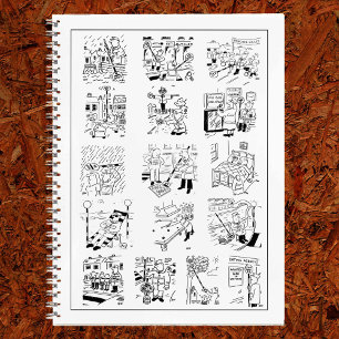 A Variety of Funny Lollipop Man Cartoons Cover Notebook