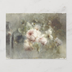 A vase with roses by Margaretha Roosenboom (1853 – Postcard