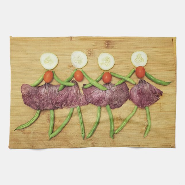 A VegARTable Chorus line kitchen towel (Horizontal)
