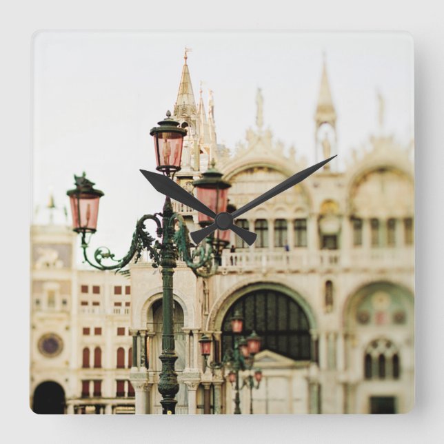 A Venetian Concerto Square Wall Clock (Front)