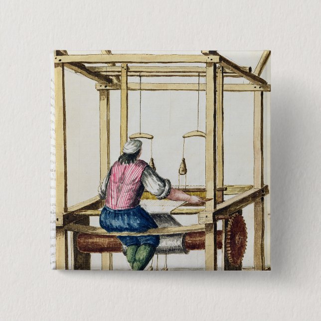 A Venetian Weaver 2 Inch Square Button (Front)