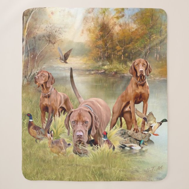 A versatile aristocrat in the Hungarian Vizsla Sherpa Blanket (Front)