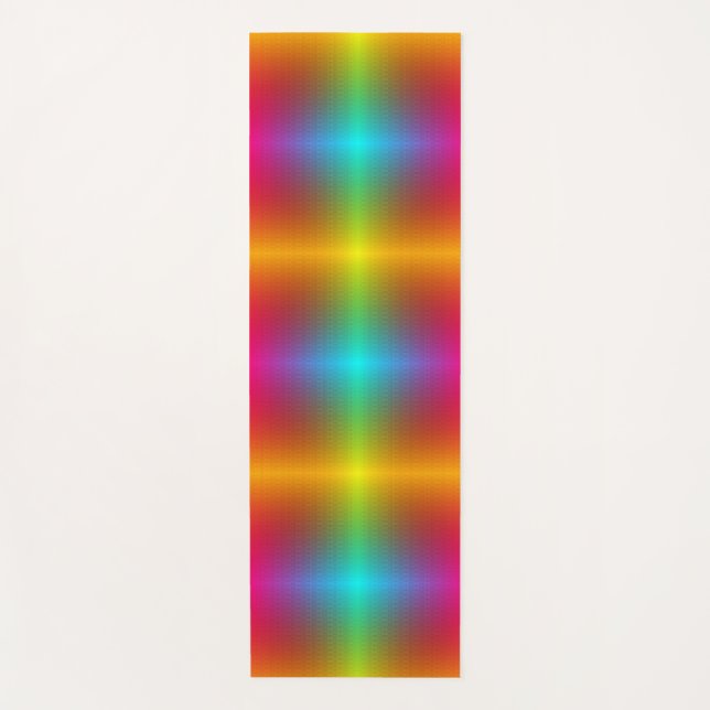 A vertical, vibrant, and symmetrical gradient yoga mat (Front)
